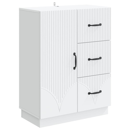 Шкаф ONDA с врата и 3 чекмеджета, бял, 66 x 34,5 x 87 см