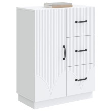 Шкаф ONDA с врата и 3 чекмеджета, бял, 66 x 34,5 x 87 см