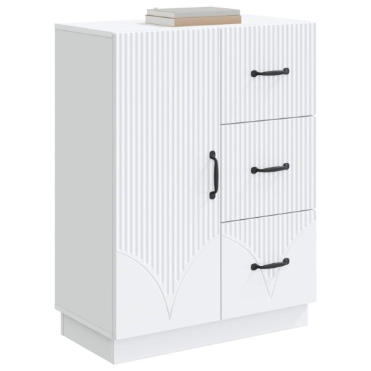 Шкаф ONDA с врата и 3 чекмеджета, бял, 66 x 34,5 x 87 см