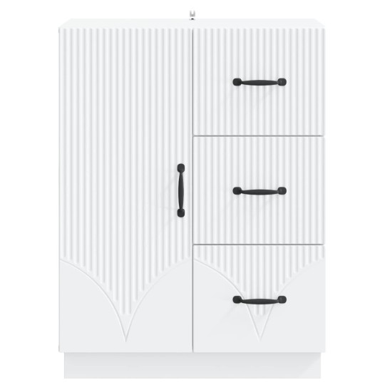 Шкаф ONDA с врата и 3 чекмеджета, бял, 66 x 34,5 x 87 см