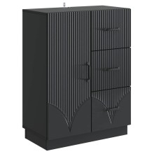 Шкаф ONDA с врата и 3 чекмеджета, черен, 66 x 34,5 x 87 см