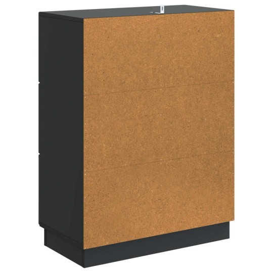 Шкаф ONDA с врата и 3 чекмеджета, черен, 66 x 34,5 x 87 см
