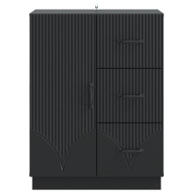Шкаф ONDA с врата и 3 чекмеджета, черен, 66 x 34,5 x 87 см