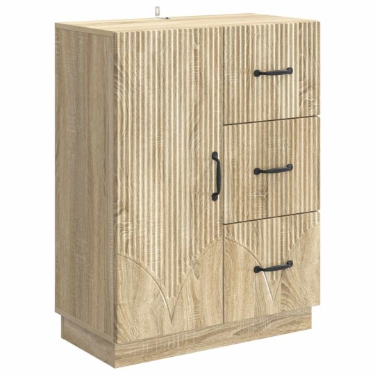 Шкаф ONDA с врата и 3 чекмеджета, дъб сонома, 66 x 34,5 x 87 см
