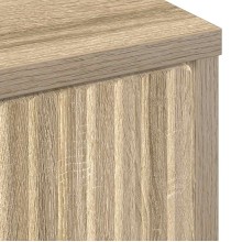 Шкаф с фрезовани фронтове, 2 врати и 3 чекмеджета, дъб сонома, 89,5 x 33 x 82 см