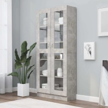 Шкаф витрина AVORA, бетонно сив, 82,5 x 30,5 x 185 см