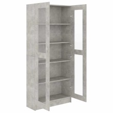 Шкаф витрина AVORA, бетонно сив, 82,5 x 30,5 x 185 см