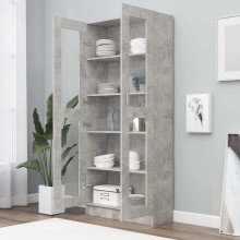 Шкаф витрина AVORA, бетонно сив, 82,5 x 30,5 x 185 см