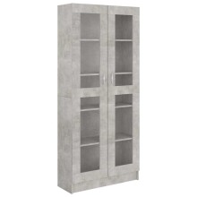 Шкаф витрина AVORA, бетонно сив, 82,5 x 30,5 x 185 см