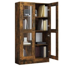 Шкаф витрина AVORA, опушен дъб, 82,5 x 30,5 x 150 см