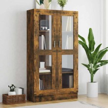 Шкаф витрина AVORA, опушен дъб, 82,5 x 30,5 x 150 см