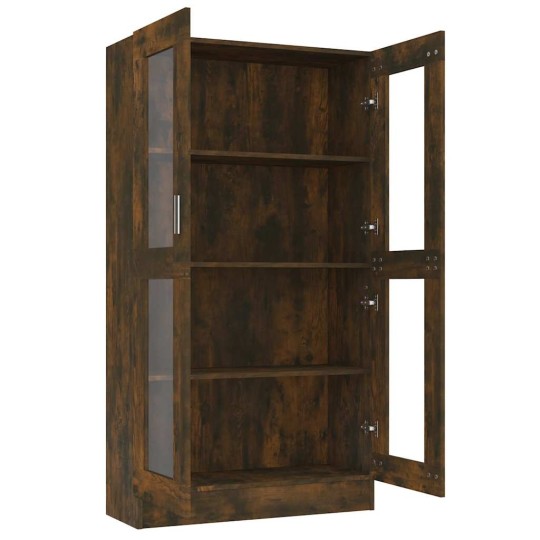 Шкаф витрина AVORA, опушен дъб, 82,5 x 30,5 x 150 см