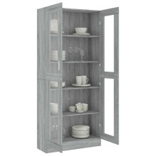 Шкаф витрина AVORA, сив дъб сонома, 82,5 x 30,5 x 185 см