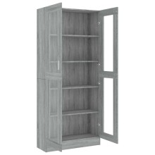 Шкаф витрина AVORA, сив дъб сонома, 82,5 x 30,5 x 185 см