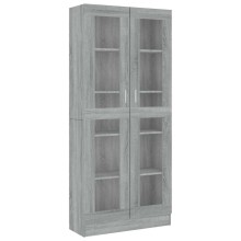 Шкаф витрина AVORA, сив дъб сонома, 82,5 x 30,5 x 185 см