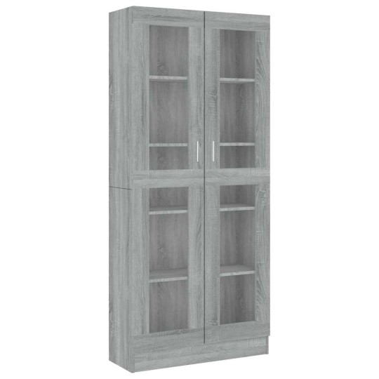 Шкаф витрина AVORA, сив дъб сонома, 82,5 x 30,5 x 185 см