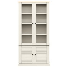 Шкаф витрина VIGO с ламелни фронтове, бял, 85 x 35 x 170 см