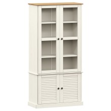 Шкаф витрина VIGO с ламелни фронтове, бял, 85 x 35 x 170 см