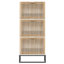 Шкаф за обувки NORD с ламелни фронтове, бял, 52 x 25 x 120 см
