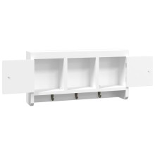 Стенен шкаф за ключове VENTO с ламелни фронтове, бял, 40 x 8,5 x 20 см