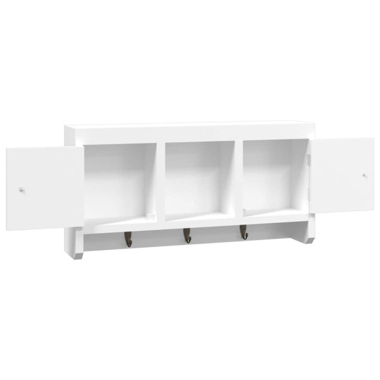 Стенен шкаф за ключове VENTO с ламелни фронтове, бял, 40 x 8,5 x 20 см