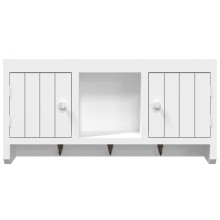 Стенен шкаф за ключове VENTO с ламелни фронтове, бял, 40 x 8,5 x 20 см