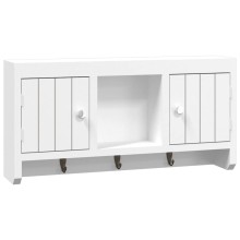 Стенен шкаф за ключове VENTO с ламелни фронтове, бял, 40 x 8,5 x 20 см