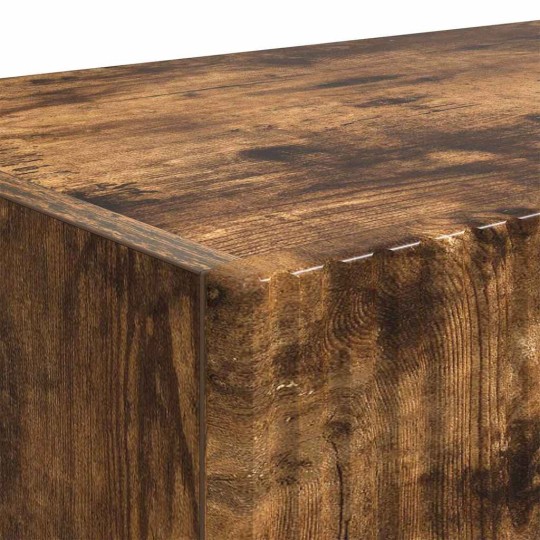Стенен ТВ шкаф LINEA с вертикално фрезован фронт, опушен дъб, 60 x 31 x 29,5 см