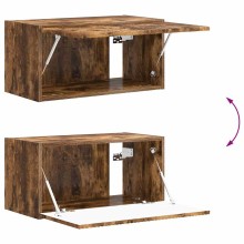 Стенен ТВ шкаф LINEA с вертикално фрезован фронт, опушен дъб, 60 x 31 x 29,5 см