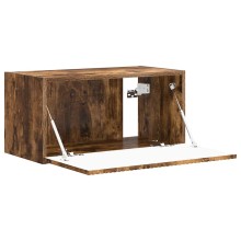 Стенен ТВ шкаф LINEA с вертикално фрезован фронт, опушен дъб, 60 x 31 x 29,5 см