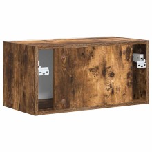 Стенен ТВ шкаф LINEA с вертикално фрезован фронт, опушен дъб, 60 x 31 x 29,5 см