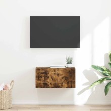 Стенен ТВ шкаф LINEA с вертикално фрезован фронт, опушен дъб, 60 x 31 x 29,5 см