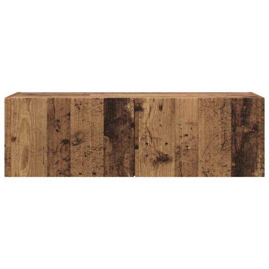 Стенен ТВ шкаф LINEA с вертикално фрезован фронт, състарено дърво, 98 x 31 x 29,5 см