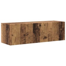 Стенен ТВ шкаф LINEA с вертикално фрезован фронт, състарено дърво, 98 x 31 x 29,5 см