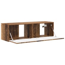 Стенен ТВ шкаф LINEA с вертикално фрезован фронт, състарено дърво, 98 x 31 x 29,5 см