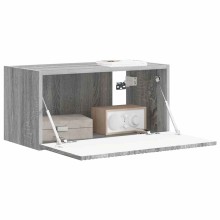 Стенен ТВ шкаф LINEA с вертикално фрезован фронт, сив дъб сонома, 60 x 31 x 29,5 см