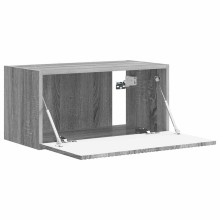Стенен ТВ шкаф LINEA с вертикално фрезован фронт, сив дъб сонома, 60 x 31 x 29,5 см
