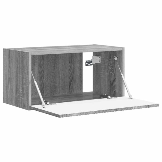 Стенен ТВ шкаф LINEA с вертикално фрезован фронт, сив дъб сонома, 60 x 31 x 29,5 см