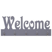 Стенна закачалка за палта WELCOME, сива, 74 x 29,5 см