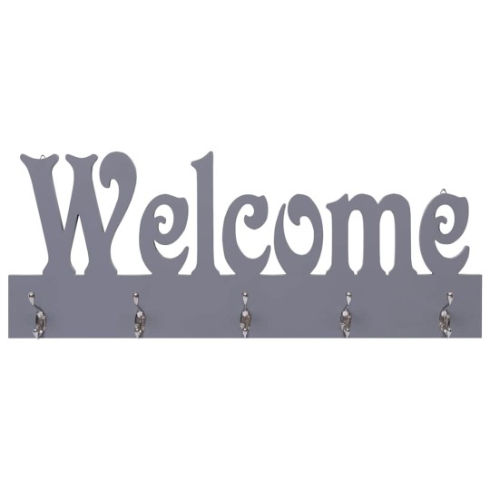 Стенна закачалка за палта WELCOME, сива, 74 x 29,5 см