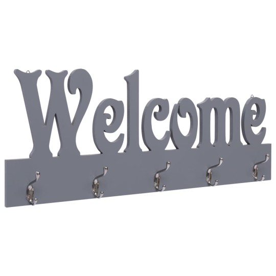 Стенна закачалка за палта WELCOME, сива, 74 x 29,5 см