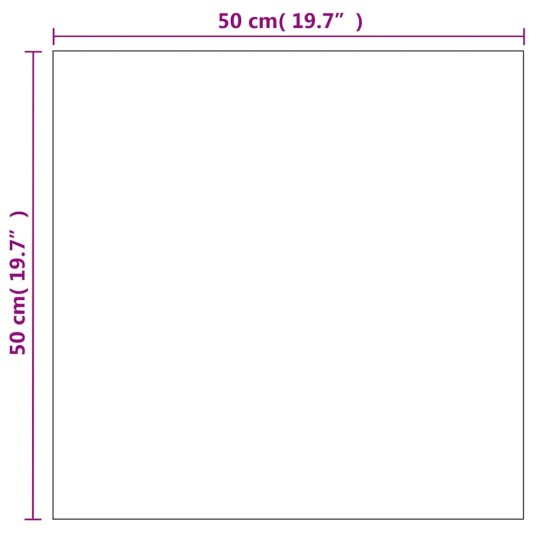 Стенно огледало без рамка със заоблени ръбове 50 x 50 см