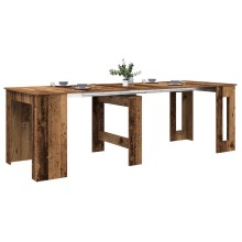 Трапезна маса в стил Boho, ЛПДЧ състарено старо дърво, разтегателна до 240 x 85 см