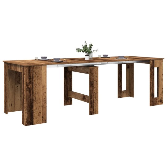 Трапезна маса в стил Boho, ЛПДЧ състарено старо дърво, разтегателна до 240 x 85 см