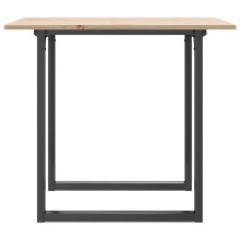 Трапезна маса в стил Industrial Modern, чамова дървесина масив и черна стомана, 90 x 90 см