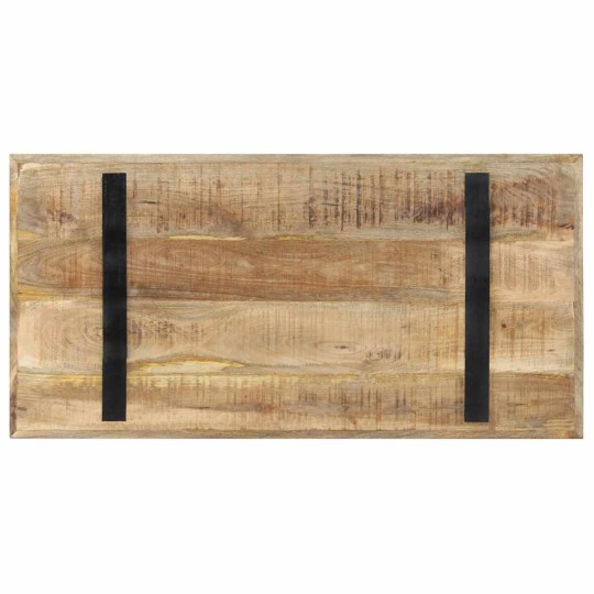 Трапезна маса в стил Industrial Modern, мангово дърво и черна стомана, 120 x 60 см