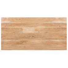 Трапезна маса в стил Mid-Century Modern, акациево дърво масив и черна стомана, 120 x 60 см