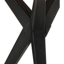 Трапезна маса в стил Mid-Century Modern, акациево дърво масив и черна стомана, 120 x 60 см