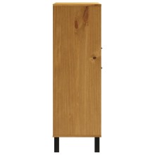 Висок шкаф FLAM от масивна борова дървесина, кафяв, 92 x 40 x 122,5 см