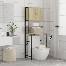 Висок шкаф за пералня с работен плот и горен модул, дъб сонома, 68 x 48,5 x 194 см